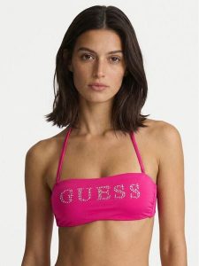 Guess Góra od bikini E6GJ45 KF442 Różowy. Czerwone bikini Guess, z aplikacjami, z syntetyku. Za 239,99 zł.