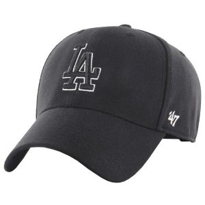 Czapka z daszkiem dla dorosłych 47 Brand MLB Los Angeles Dodgers Cap. Czarne czapki 47 Brand, bez wzorów, sportowe. Za 109,99 zł.