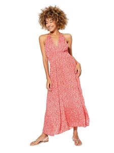 Ipanima Sukienka w kolorze koralowym rozmiar: 34-40. Czerwone sukienki Ipanima, bez wzorów, z wiskozy, bez kołnierzyka, bez ramiączek, maxi. Za 100,99 zł.