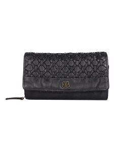 Bellicci Skórzany portfel "Pedra" w kolorze czarnym - 19 x 10 x 4 cm rozmiar: onesize. Czarne portfele Bellicci, bez wzorów, z materiału. Za 196,24 zł.