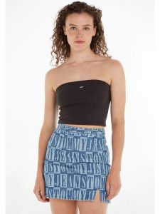 TOMMY JEANS Top w kolorze czarnym rozmiar: XL. Czarne topy Tommy Jeans, xl, bez wzorów, z jeansu, bez kołnierzyka, bez ramiączek. Za 52,67 zł.