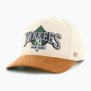 Czapka z daszkiem 47 Brand New York Yankees Mets The Diamond Hitch. Brązowe czapki 47 Brand, bez wzorów. Za 149,99 zł.