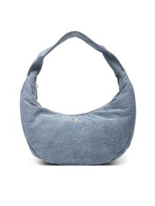 Calvin Klein Torebka Denim Soft Crescent Sm LV04F3207G Niebieski. Niebieskie torebki klasyczne Calvin Klein, bez wzorów, z denimu, bez dodatków. Za 289,99 zł.