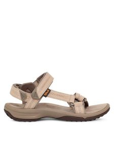 Teva Sandały Terra Fi Lite Suede 1124035 Beżowy. Brązowe buty trekkingowe Teva, ze skóry, bez zapięcia. Za 449,99 zł.