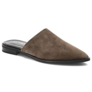 Klapki damskie S.Barski, cholewka ze skóry naturalnej zamszowej wsuwany fason z zabudowanym przodem, zielone, JC61-1004. Zielone klapki S.BARSKI, bez wzorów, ze skóry, bez obcasa. Za 239,00 zł.