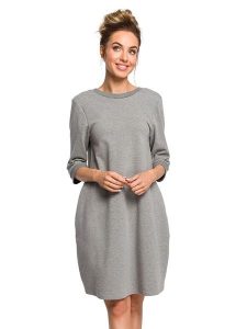 Made of emotion Sukienka w kolorze szarym rozmiar: L. Szare sukienki Made Of Emotion, l, bez wzorów, bez kołnierzyka, bez ramiączek, midi. Za 131,12 zł.