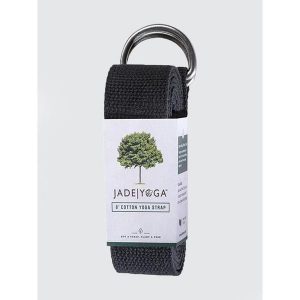 Pasek do jogi Jade Yoga Strap 244 cm - Ekologiczny pasek do jogi. Czarne paski JADE YOGA, bez wzorów, z bawełny, sportowe. W wyprzedaży za 129,00 zł.