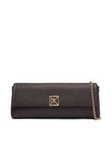 Calvin Klein Torebka Emblem Hw Pebble Clutch LV04F3740G Brązowy. Brązowe torebki wieczorowe Calvin Klein, bez wzorów, ze skóry, bez dodatków. Za 489,99 zł.