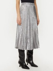 Gap Spódnica plisowana 587128-00 Srebrny Regular Fit. Szare spódnice GAP, l, bez wzorów, z syntetyku. Za 259,99 zł.