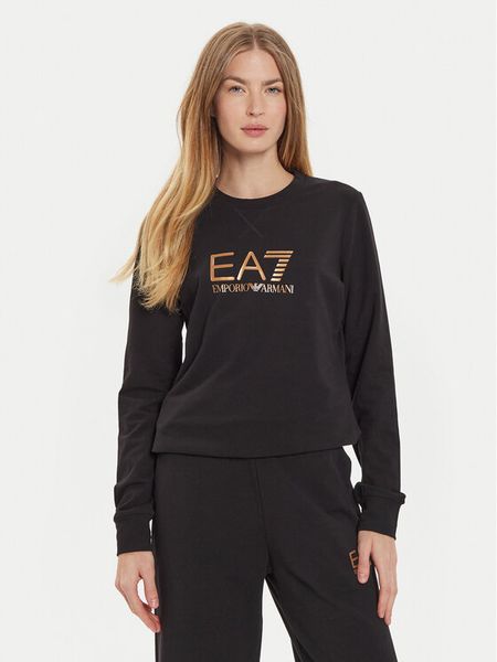 EA7 Emporio Armani Bluza 8NTM35 TJTXZ 0210 Czarny Regular Fit. Czarne bluzy EA7 Emporio Armani, xl, bez wzorów, z bawełny, bez kaptura. Za 259,99 zł.