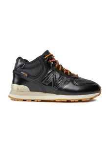 New Balance Skórzane sneakersy "U574" w kolorze czarnym rozmiar: 38,5. Czarne trampki New Balance, bez wzorów, z materiału, bez zapięcia. Za 430,46 zł.