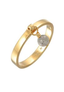 Elli PREMIUM Damski pierścionek wisiorek perła z labradorytem z pozłacanego srebra próby 925 Sterling Silver Pierścionki 1 ct. Szare pierścionki Elli PREMIUM, z labradorytem, pozłacane. Za 328,99 zł.