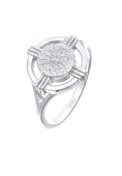 Elli Damski pierścionek Moneta Koło Organic Vintage Trend Blogger w srebrze 925 Sterling Silver Pierścionki 1 ct. Szare pierścionki Elli, pozłacane. Za 261,49 zł.