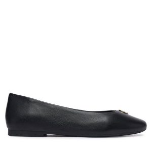 Baleriny Tommy Hilfiger. Czarne balerinki TOMMY HILFIGER, bez wzorów, bez obcasa, bez zapięcia. Za 409,99 zł.