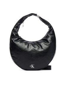 Calvin Klein Torebka Buckle Convertible Hobo Bag LV04F3446G Czarny. Czarne torebki klasyczne Calvin Klein, bez wzorów, ze skóry, bez dodatków. Za 649,99 zł.