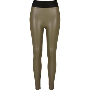 Legginsy Damskie Ze Skóry Ekologicznej Z Wysokim Stanem. Zielone legginsy Urban Classics, bez wzorów, ze skóry ekologicznej, z podwyższonym stanem. Za 120,99 zł.