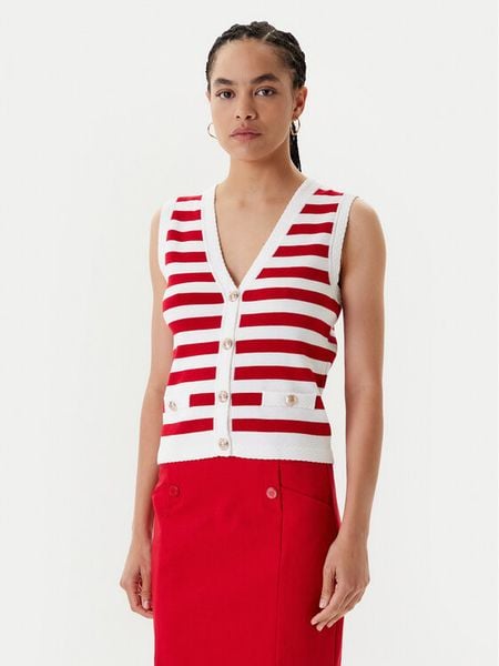 Morgan Kardigan 251-MKIVA Czerwony Regular Fit. Czerwone kardigany Morgan, z wiskozy. Za 179,99 zł.