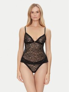Guess Komplet bielizny O5RG06 KBGT0 Czarny Regular Fit. Czarne komplety bielizny Guess, z aplikacjami, z syntetyku. Za 279,99 zł.