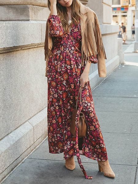 LA Angels Sukienka w kolorze bordowym rozmiar: XL. Czerwone sukienki LA Angels, na imprezę, xl, bez wzorów, bez kołnierzyka, bez ramiączek, maxi, kopertowe. Za 131,74 zł.