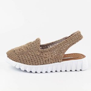 Plecione sandały, buty damskie T.Sokolski 806 Nut. Brązowe sandały Sokolski, bez wzorów, z tkaniny, bez obcasa, bez zapięcia. W wyprzedaży za 161,10 zł.