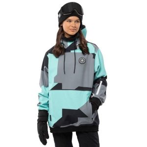 Kurtka snowboardowa damska W1-W Ushuaia. Niebieskie kurtki SIROKO, l, bez wzorów, z softshellu, bez kaptura. W wyprzedaży za 383,00 zł.