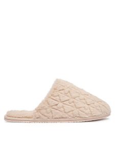 Calvin Klein Kapcie Home Slipper Fur Aop HW0HW03218 Beżowy. Brązowe kapcie Calvin Klein, bez wzorów, z materiału. Za 249,99 zł.