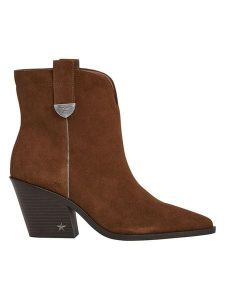 Pepe Jeans FOOTWEAR Skórzane kozaki w kolorze jasnobrązowym rozmiar: 36. Brązowe kozaki Pepe Jeans FOOTWEAR, na zimę, bez wzorów, z jeansu, bez obcasa, bez zapięcia. Za 195,06 zł.