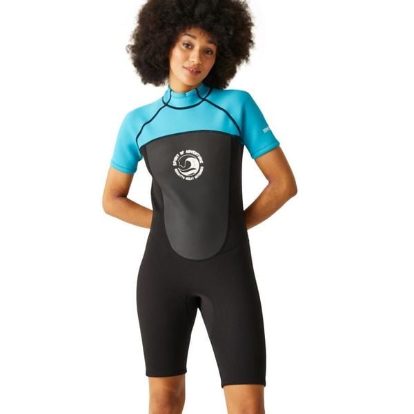 Wetsuit damska pianka neoprenowa krótka 2mm. Czarne kombinezony Regatta, xl, bez wzorów, z neoprenu, sportowe, bez kołnierzyka, bez ramiączek, krótkie. W wyprzedaży za 347,00 zł.