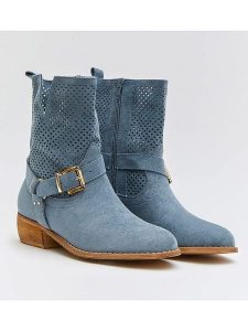 Belucci Botki w kolorze niebieskim rozmiar: 39. Niebieskie botki Belucci, bez wzorów, bez obcasa, bez zapięcia. Za 189,29 zł.