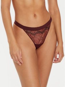 Chantelle X Stringi Xtravagant C06GG5 Bordowy. Czerwone stringi Chantelle X, bez wzorów, z syntetyku. Za 189,99 zł.
