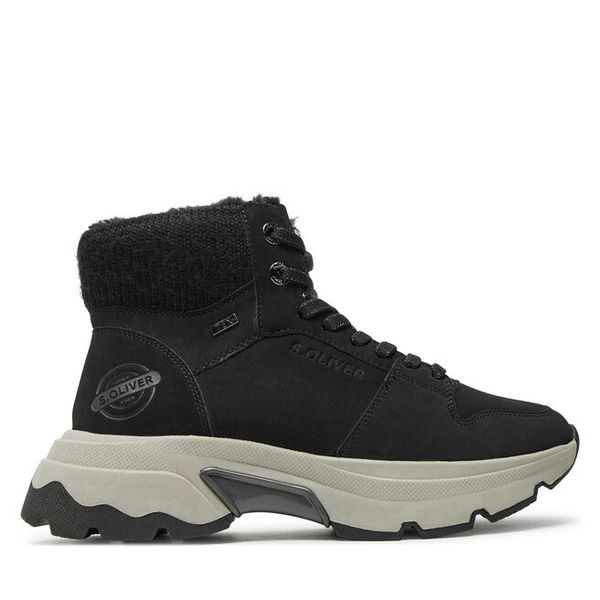 Śniegowce s.Oliver. Czarne buty zimowe s.Oliver, bez obcasa, bez zapięcia. Za 229,99 zł.