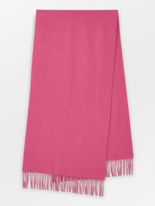 Becksöndergaard Wełniany szal w kolorze różowym - 220 x 50 cm rozmiar: onesize. Różowe szaliki Becksöndergaard, bez wzorów, z materiału. Za 173,99 zł.