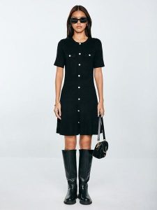 BIG STAR Sukienka w kolorze czarnym rozmiar: L. Czarne sukienki Big Star, na co dzień, l, bez wzorów, retro, bez kołnierzyka, bez ramiączek, midi, proste. Za 99,99 zł.