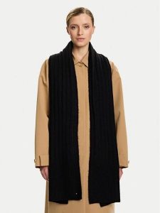 Tommy Hilfiger Szalik Flag Fluffy AW0AW17787 Czarny. Czarne rękawiczki TOMMY HILFIGER, bez wzorów, z materiału. Za 259,99 zł.