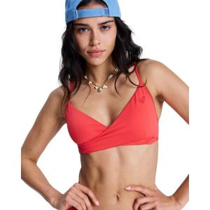 Stanik bikini typu bralette dla Kobiety SOLID ESSENTIALS Czerwony. Czerwone bikini Roxy, bez wzorów, z elastanu. Za 149,99 zł.
