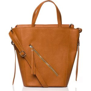 Ruda Nowoczesna Damska Torebka Shopper z Suwakiem na Przodzie. Shopper bag marki Molly.pl. Za 135,90 zł.