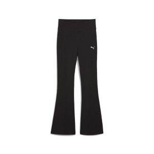 Damskie rozkloszowane legginsy Essentials z wysokim stanem PUMA. Czarne legginsy Puma, bez wzorów, z bawełny, z podwyższonym stanem. Za 99,00 zł.