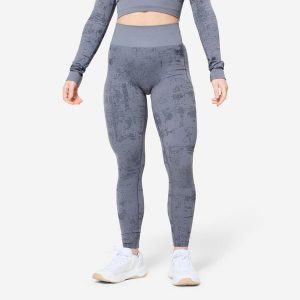 Legginsy fitness damskie Domyos seamless. Szare legginsy DOMYOS, bez wzorów, z elastanu. Za 129,99 zł.