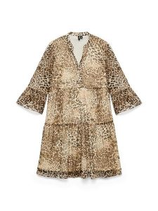 Vero Moda Sukienka w kolorze karmelowym rozmiar: XL. Brązowe sukienki Vero Moda, xl, bez wzorów, bez kołnierzyka, bez ramiączek, mini. Za 98,95 zł.