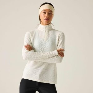 Bluza damska z suwakiem 1/4 Glamourize III Dare 2b. Białe kurtki Dare 2b, na zimę, bez wzorów, z dzianiny, bez kaptura. Za 119,99 zł.