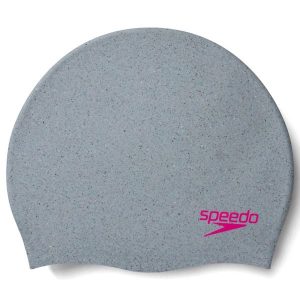 Czapka Speedo Z Recyklingowanego Silikonu – Biała/Wielokolorowa/Fluroróżowa. Białe czapki Speedo, bez wzorów, sportowe. Za 88,50 zł.