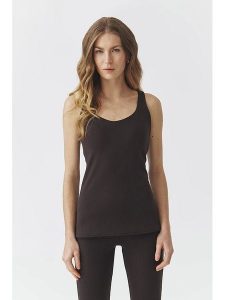TATUUM Top "Yumi" w kolorze ciemnobrązowym rozmiar: L. Brązowe topy Tatuum, l, bez wzorów, bez kołnierzyka, bez ramiączek. Za 115,24 zł.