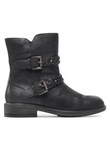 Geox Botki D Catria F D26LQF 07743 C9999 Czarny. Czarne botki Geox, bez wzorów, ze skóry, bez obcasa, na płaskiej podeszwie, bez zapięcia. Za 589,99 zł.