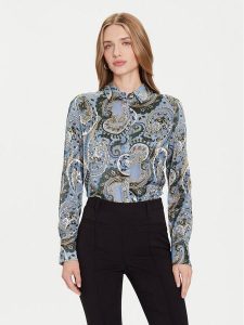 Guess Koszula W5BH78 W2770 Niebieski Regular Fit. Niebieskie koszule Guess, xs, z aplikacjami, z syntetyku, bez kołnierzyka, bez ramiączek. Za 339,99 zł.