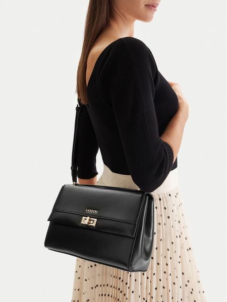 Lasocki Torebka CEO-LSK-L-019-09 Czarny. Czarne listonoszki Lasocki, bez wzorów, z materiału, bez dodatków. Za 159,99 zł.