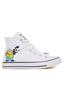 Converse Trampki Minions Chuck Taylor All Star A21403C Biały. Białe trampki Converse, bez wzorów, z materiału, bez zapięcia. Za 399,99 zł.