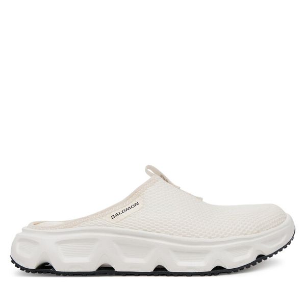 Klapki Salomon. Białe klapki Salomon, bez wzorów, bez obcasa. Za 289,99 zł.