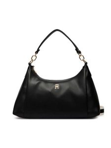 Tommy Hilfiger Torebka Th Essential Shoulder Bag AW0AW18374 Czarny. Czarne torebki klasyczne TOMMY HILFIGER, bez wzorów, ze skóry, bez dodatków. Za 529,99 zł.