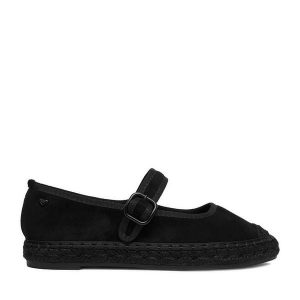 Espadryle Roxy. Czarne espadryle Roxy, bez wzorów, bez obcasa. Za 129,99 zł.