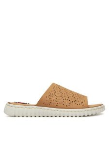 Go Soft Klapki LA3J9143-4 Beżowy. Brązowe klapki Go Soft, bez wzorów, z materiału, bez obcasa. Za 119,99 zł.